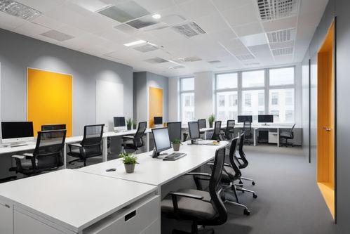 工作画面办公室室内设计效果图摄影图 摄影图 下载至来源处